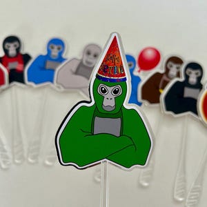Gorilla Tag Cupcake topper, Gorilla Tag birthday Decoration