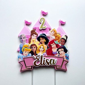 Adorno para tarta de princesa / Decoraciones para fiesta de princesas / Tema de cumpleaños de princesas