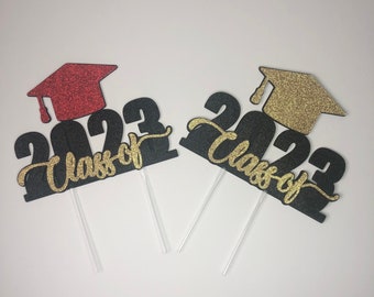 2025 Graduation Cake Topper: Glitter Grad Party Decor
