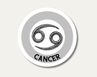 Cancer Zodiac Sticker: Astrology Gift, Water Sign, Vinyl Laptop Decal