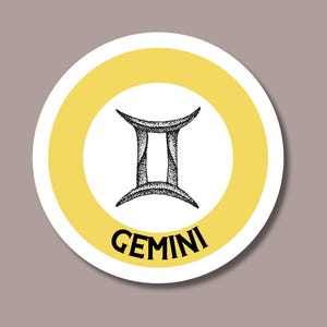Gemini Zodiac Sticker: Astrology Gift, Air Sign, Vinyl Laptop Decal