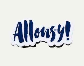 Doctor Who Inspired, Allons-y Sticker, Tardis Blue, Doctor Who Sticker, 10th Doctor Sticker, Blue Word Sticker, Water Bottle Sticker, Laptop