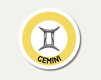 Gemini Zodiac Sticker: Astrology Gift, Air Sign, Vinyl Laptop Decal