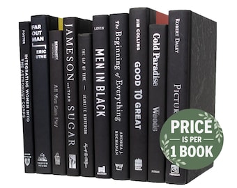 黒と銀の装飾本 | 本棚の装飾やコーヒーテーブルに最適 | 価格は 1 冊あたりです