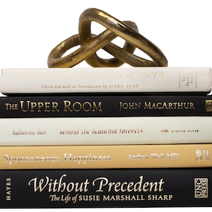 Black/Tan Decorative Book Stacks | Perfect for Bookshelf Décor or Coffee Tables