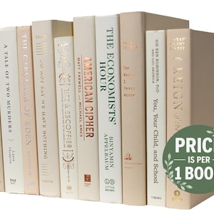 Tan Beige Decorative Books | Perfect for Bookshelf Décor or Coffee Tables | PRICE is PER 1 BOOK
