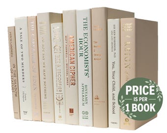 Tan Beige Decorative Books | Perfect for Bookshelf Décor or Coffee Tables | PRICE is PER 1 BOOK