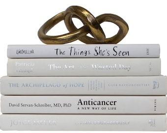 White Decorative Book Stacks | Perfect for Bookshelf Décor or Coffee Tables