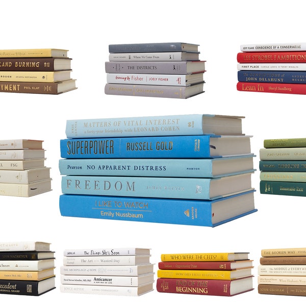 Decorative Book Stacks |  Variety of Colors | Perfect for Bookshelf Décor or Coffee Tables