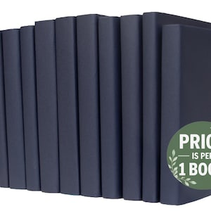 Navy Blue Paper-Wrapped Books | Choose your Colors | Office, Home, Staging, Wedding, Props  | Shelf-Ready | PRICE is PER 1 BOOK