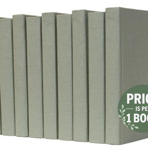 Green Linen-Wrapped Books | Choose your Colors | Office, Home, Staging, Wedding, Props  | Shelf-Ready | PRICE is PER 1 BOOK