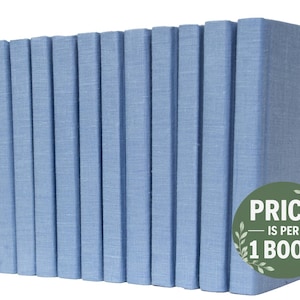 Blue Linen-Wrapped Books | Choose your Colors | Office, Home, Staging, Wedding, Props  | Shelf-Ready | PRICE is PER 1 BOOK
