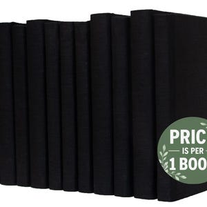 Black Linen-Wrapped Books | Choose your Colors | Office, Home, Staging, Wedding, Props  | Shelf-Ready | PRICE is PER 1 BOOK