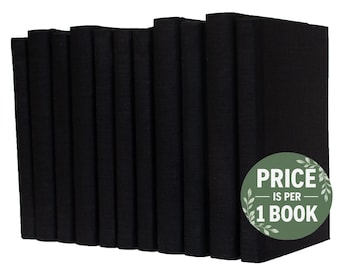 Black Linen-Wrapped Books | Choose your Colors | Office, Home, Staging, Wedding, Props  | Shelf-Ready | PRICE is PER 1 BOOK