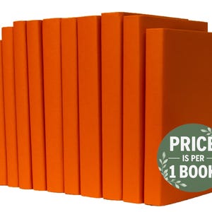 Orange Paper-Wrapped Books | Choose your Colors | Office, Home, Staging, Wedding, Props  | Shelf-Ready | PRICE is PER 1 BOOK