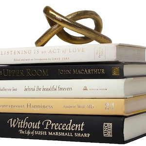 Black/Tan Book Stack | Choose your Colors | Office, Home, Staging, Wedding, Props  | Shelf-Ready