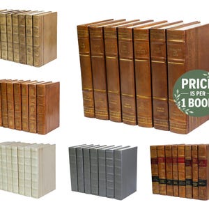 Leather Books  | Choose your Colors | Office, Home Decor, Staging, Wedding, Props  | Shelf-Ready | PRICE is PER 1 BOOK