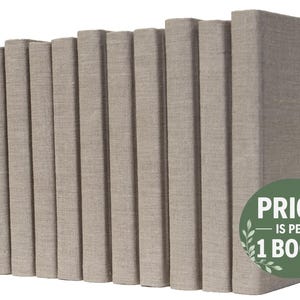 Beige Linen-Wrapped Books | Choose your Colors | Office, Home, Staging, Wedding, Props  | Shelf-Ready | PRICE is PER 1 BOOK