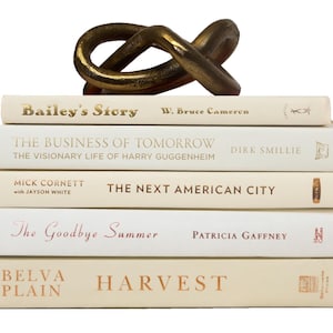 Cream Decorative Book Stacks | Perfect for Bookshelf Décor or Coffee Tables