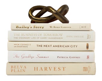 Cream Decorative Book Stacks | Perfect for Bookshelf Décor or Coffee Tables