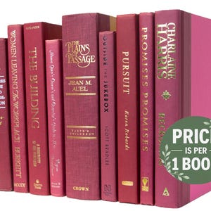 Maroon Decorative Books | Perfect for Bookshelf Décor or Coffee Tables | PRICE is PER 1 BOOK