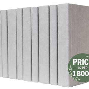 Light Grey Linen-Wrapped Books | Choose your Colors | Office, Home, Staging, Wedding, Props  | Shelf-Ready | PRICE is PER 1 BOOK