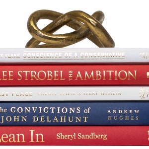 Red/White/Blue Decorative Book Stacks | Perfect for Bookshelf Décor or Coffee Tables