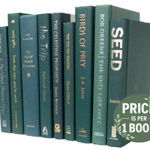 Green Decorative Books | Perfect for Bookshelf Décor or Coffee Tables | PRICE is PER 1 BOOK