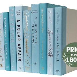 Light Blue Decorative Books | Perfect for Bookshelf Décor or Coffee Tables | PRICE is PER 1 BOOK