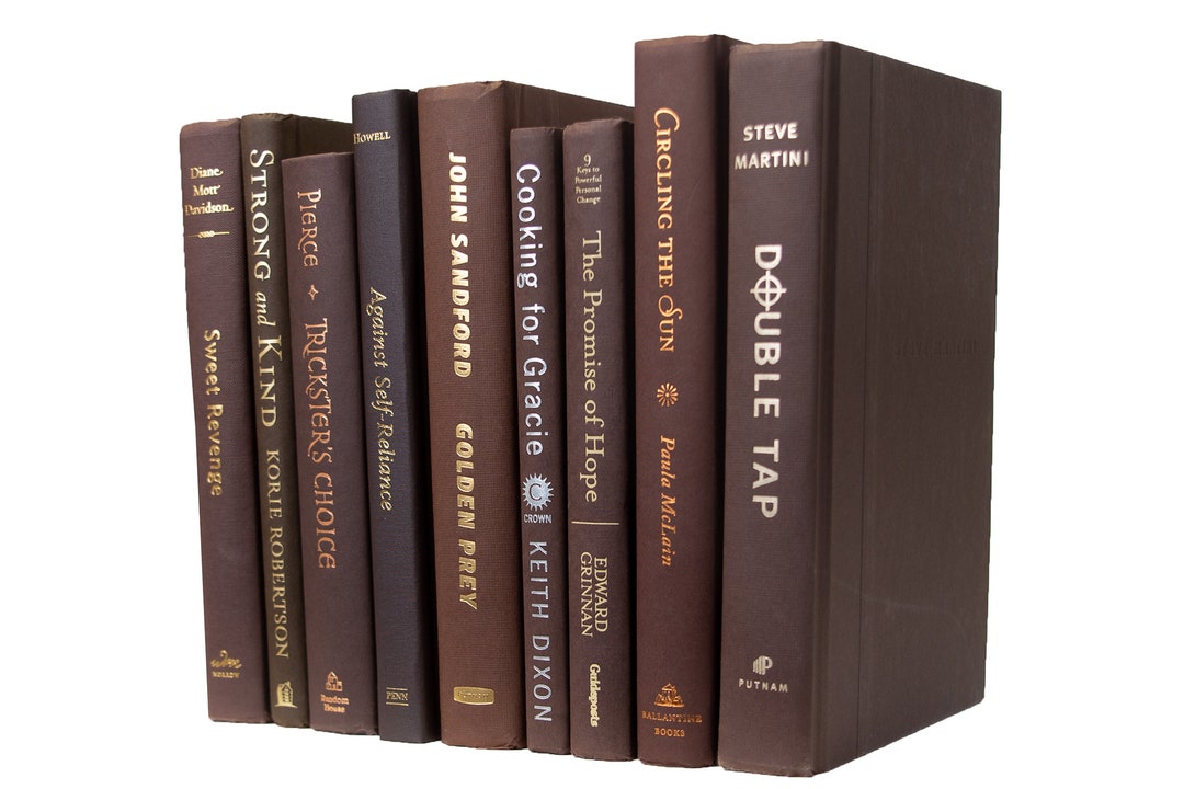 Brown Decorative Books Perfect for Bookshelf Décor or Coffee Tables