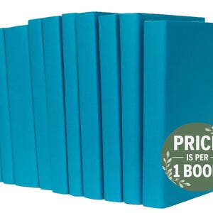 Blue Green Paper-Wrapped Books | Choose your Colors | Office, Home, Staging, Wedding, Props  | Shelf-Ready | PRICE is PER 1 BOOK