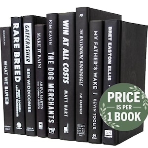 Dekorative Bücher Schwarz und Weiß | Perfekt für Bücherregal Dekor oder Couchtische | Der Preis ist PRO 1 BUCH