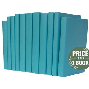 Aqua Blue Paper-Wrapped Books | Choose your Colors | Office, Home, Staging, Wedding, Props  | Shelf-Ready | PRICE is PER 1 BOOK