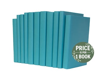 Aqua Blue Paper-Wrapped Books | Choose your Colors | Office, Home, Staging, Wedding, Props  | Shelf-Ready | PRICE is PER 1 BOOK