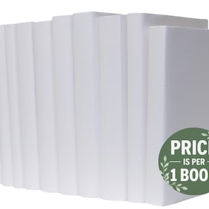 Libri rivestiti in carta bianca / Scegli i tuoi colori / Ufficio, casa, allestimento, matrimonio, oggetti di scena / Pronti per lo scaffale / IL PREZZO è PER 1 LIBRO