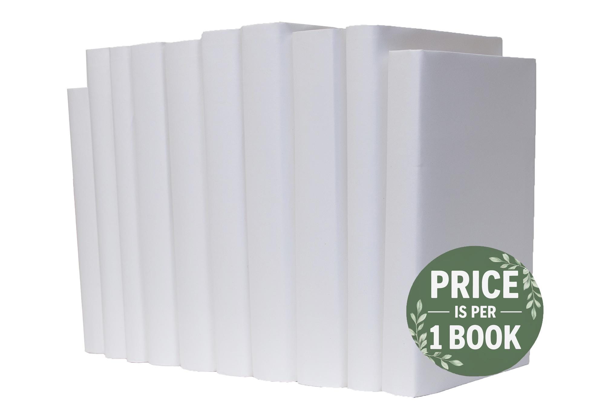 Weißes, mit Papier umwickeltes Buch | Wählen Sie Ihre Farben | Büro, Haus, Inszenierung, Hochzeit, Requisit | Shelf-Ready | Der Preis ist PRO 1 BUCH