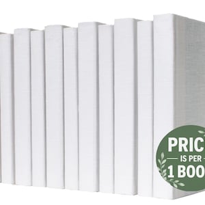 White Linen-Wrapped Books | Choose your Colors | Office, Home, Staging, Wedding, Props  | Shelf-Ready | PRICE is PER 1 BOOK