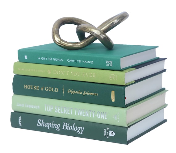 Green Decorative Book Stacks | Perfect for Bookshelf Décor or Coffee Tables