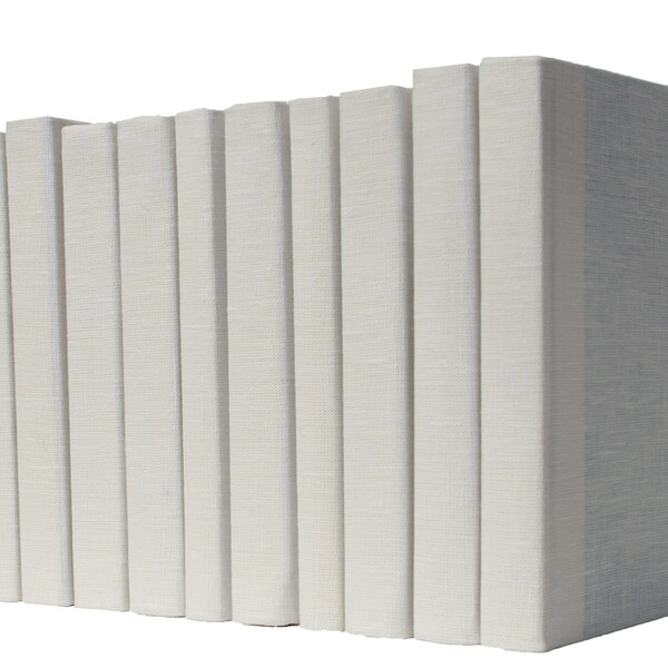 hardcover books for display Off-White Linen-Wrapped Books | Choose your Colors | Office, Home, Staging, Wedding, Props | Shelf-Ready | PRICE is PER 1 BOOK