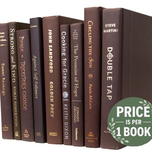 Brown Decorative Books | Perfect for Bookshelf Décor or Coffee Tables | PRICE is PER 1 BOOK