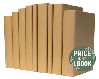 Light Brown Paper-Wrapped Books | Choose your Colors | Office, Home, Staging, Wedding, Props  | Shelf-Ready | PRICE is PER 1 BOOK