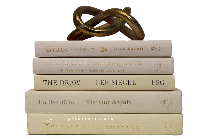 Beige Decorative Book Stacks Perfect for Bookshelf Décor or Etsy