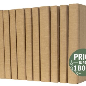 Tan Linen-Wrapped Books | Choose your Colors | Office, Home, Staging, Wedding, Props  | Shelf-Ready | PRICE is PER 1 BOOK