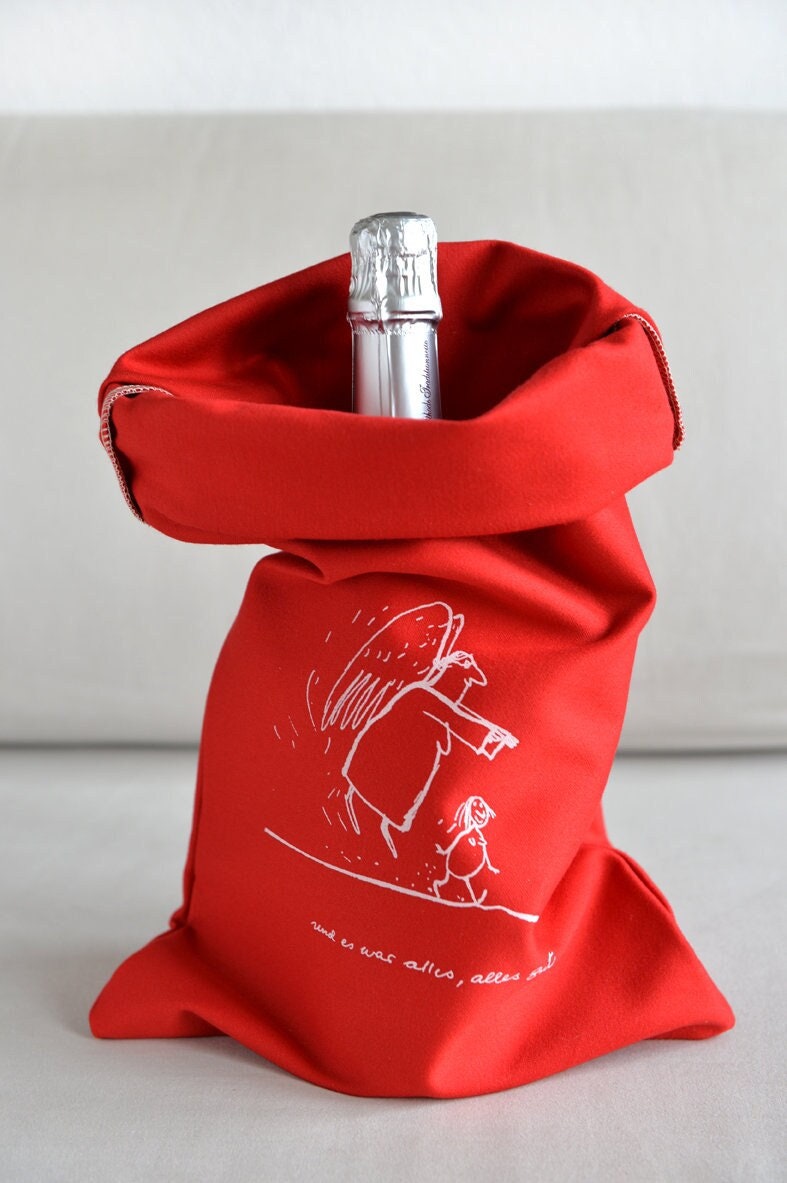Jutta Bauer “Grandpa’s Angel”, sustainable gift bag made of fine cotton satin.