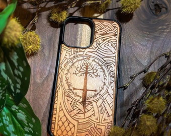 Custodia per telefono Signore degli anelli in legno, anello, spada Aragorn, iphone 11 12 13 14 15 pro max, samsung s20 s21 s22 s23 s24 nota ultra google pixel