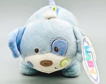 Mary Meyer Cheery Cheeks Woof Woof Puppy Bank Blue Plush Coin Retired Rare Tags