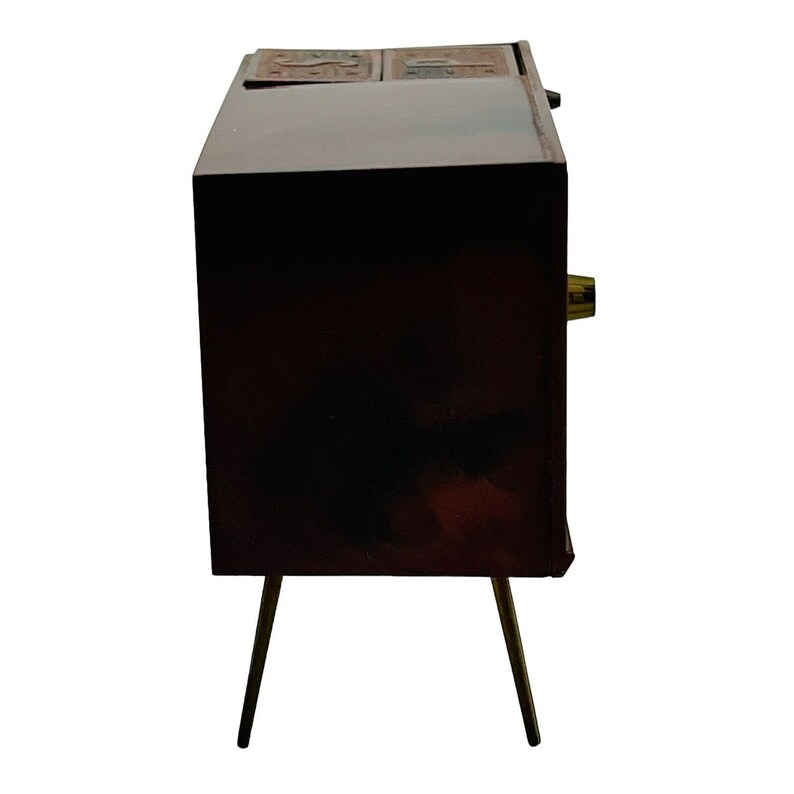 Console TV Salt Pepper Shakers Dollhouse Size Vintage Mid Etsy