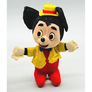 Woolikin Walt Disney Productions Peluche de Mickey y Minnie Mouse Vintage Japón imagen 2