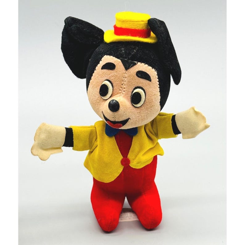 Woolikin Walt Disney Productions Peluche de Mickey y Minnie Mouse Vintage Japón imagen 2