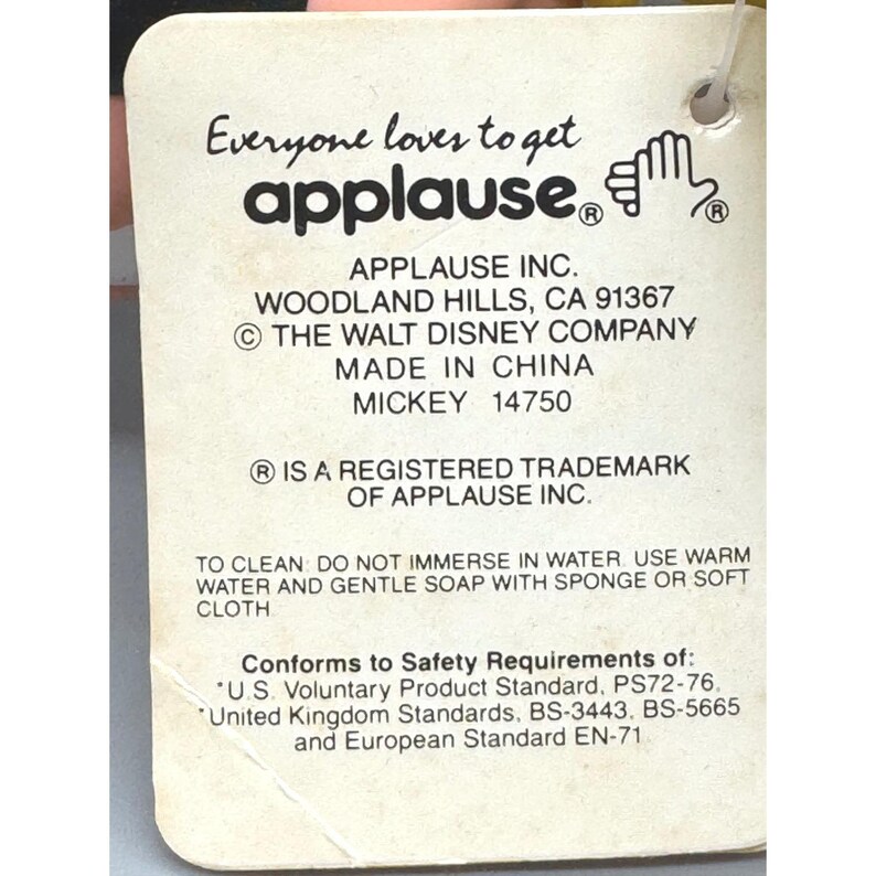 Peluche de Mickey Mouse Playmates de Disney, figura vintage de Applause imagen 11
